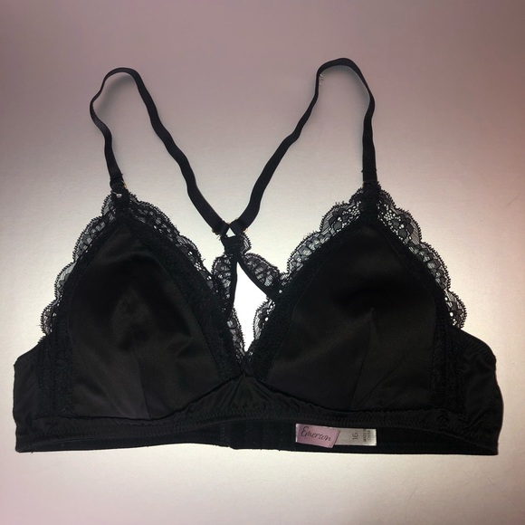 Black silk and lace bra / lingerie - Picture 2 of 7